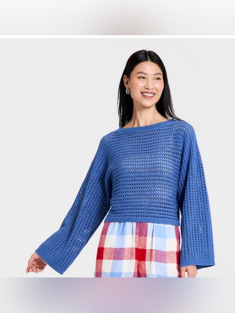 a new day Oversized Stitch Pullover Boatneck Sweater - Cobalt Blue (Size S) NWT